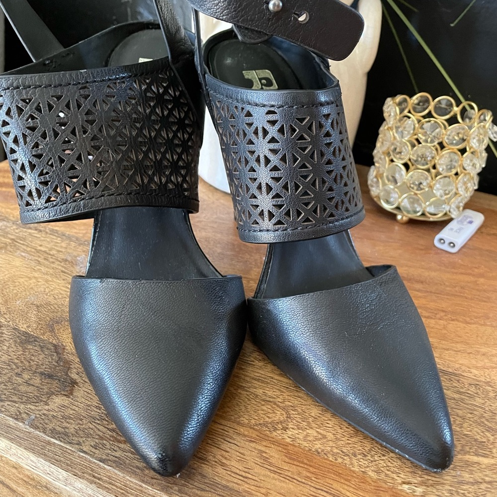 Joe’s black strap heels